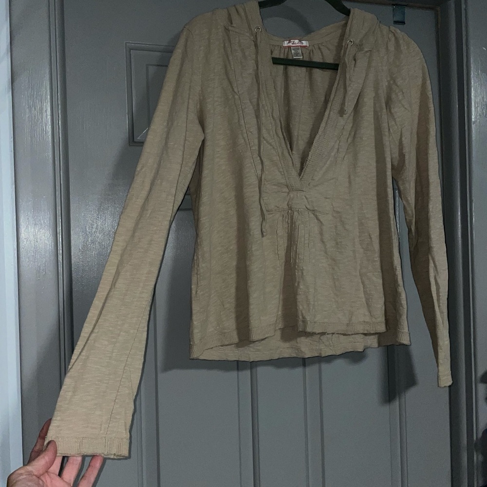 Tan Low Cut Hooded Top. MUST BE BUNDLED